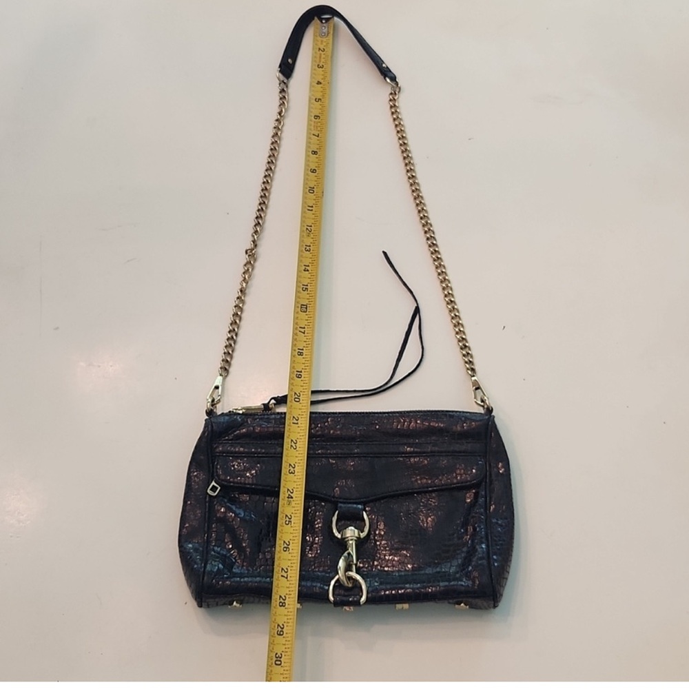 Rebecca Minkoff MAC Black Crocodile-Embossed Leather Bag - Picture 6 of 12